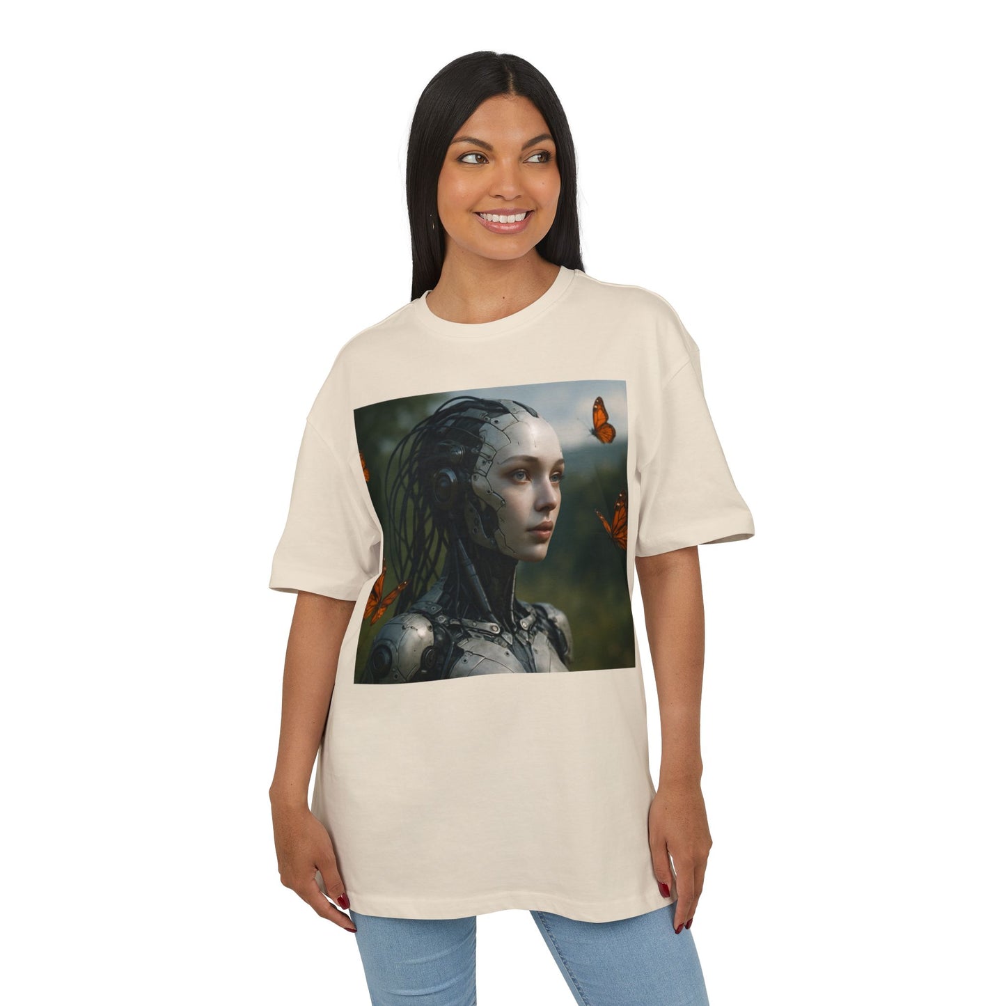 Futuristic Robot Graphic Tee, Oversize T-Shirt, Unisex Relaxed Fit Shirt, Casual Wear, Gift for Tech Lovers