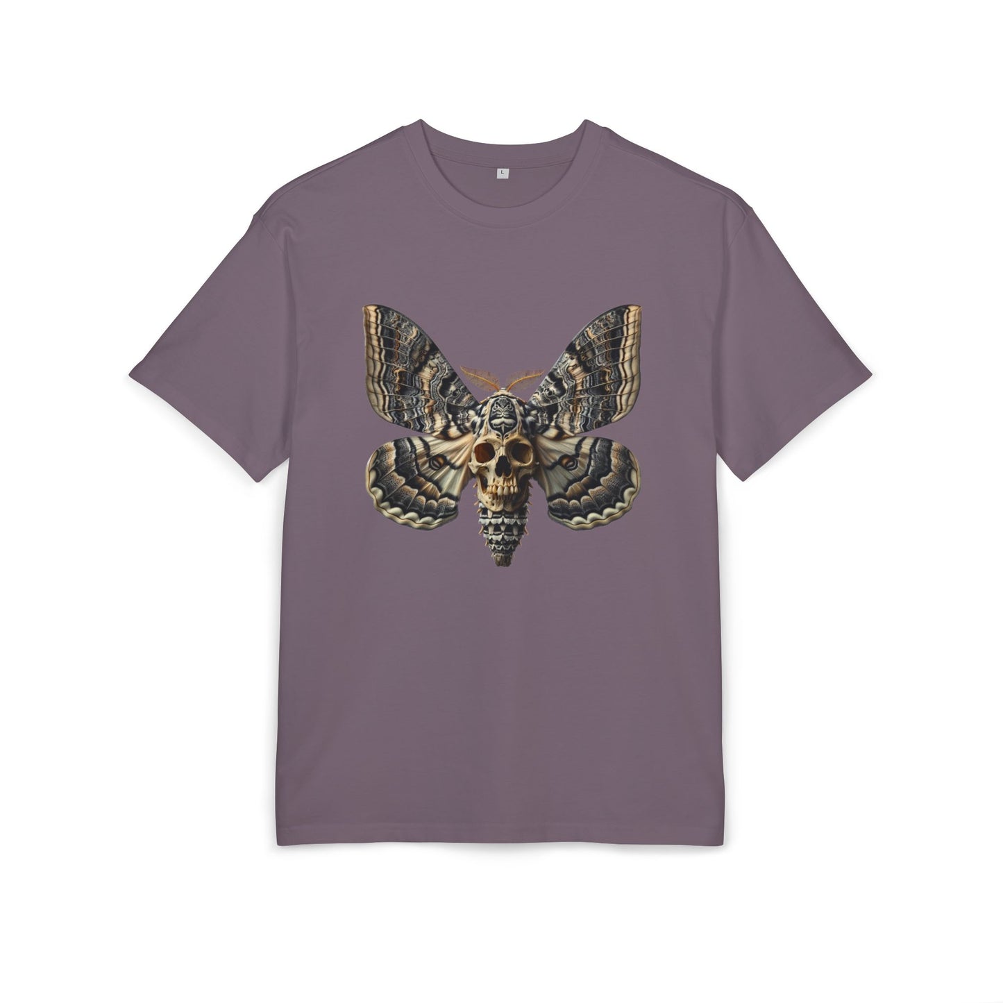 Unisex Oversize Tee with Skull Moth Design - Edgy Graphic Shirt