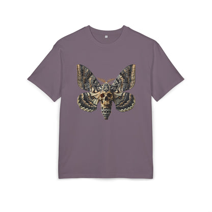 Unisex Oversize Tee with Skull Moth Design - Edgy Graphic Shirt