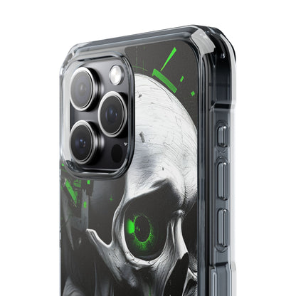 Edgy Skull Phone Case - Magnetic Clear Impact Cases, Unique Phone Cover, Goth Accessory, Halloween Gift, Stylish Tech Protection