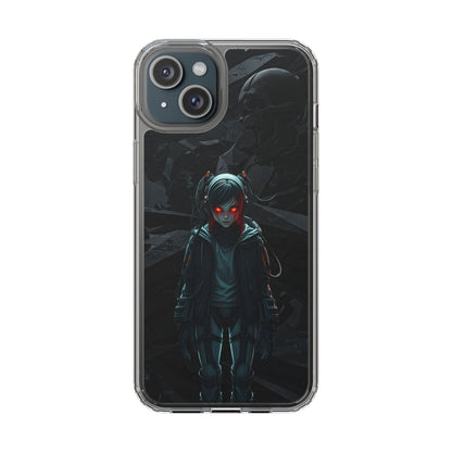 Futuristic Clear Phone Case with Cyberpunk Design - Edgy and Stylish