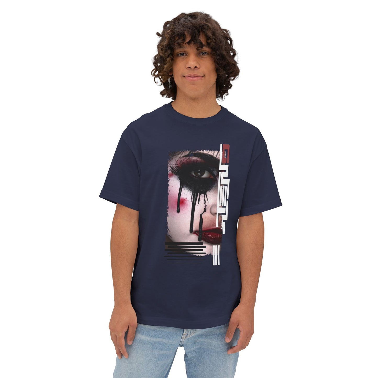 Artistic Oversized Tee - Bold Abstract Design, Streetwear, Casual Style, Unique Gift, Graphic Tee