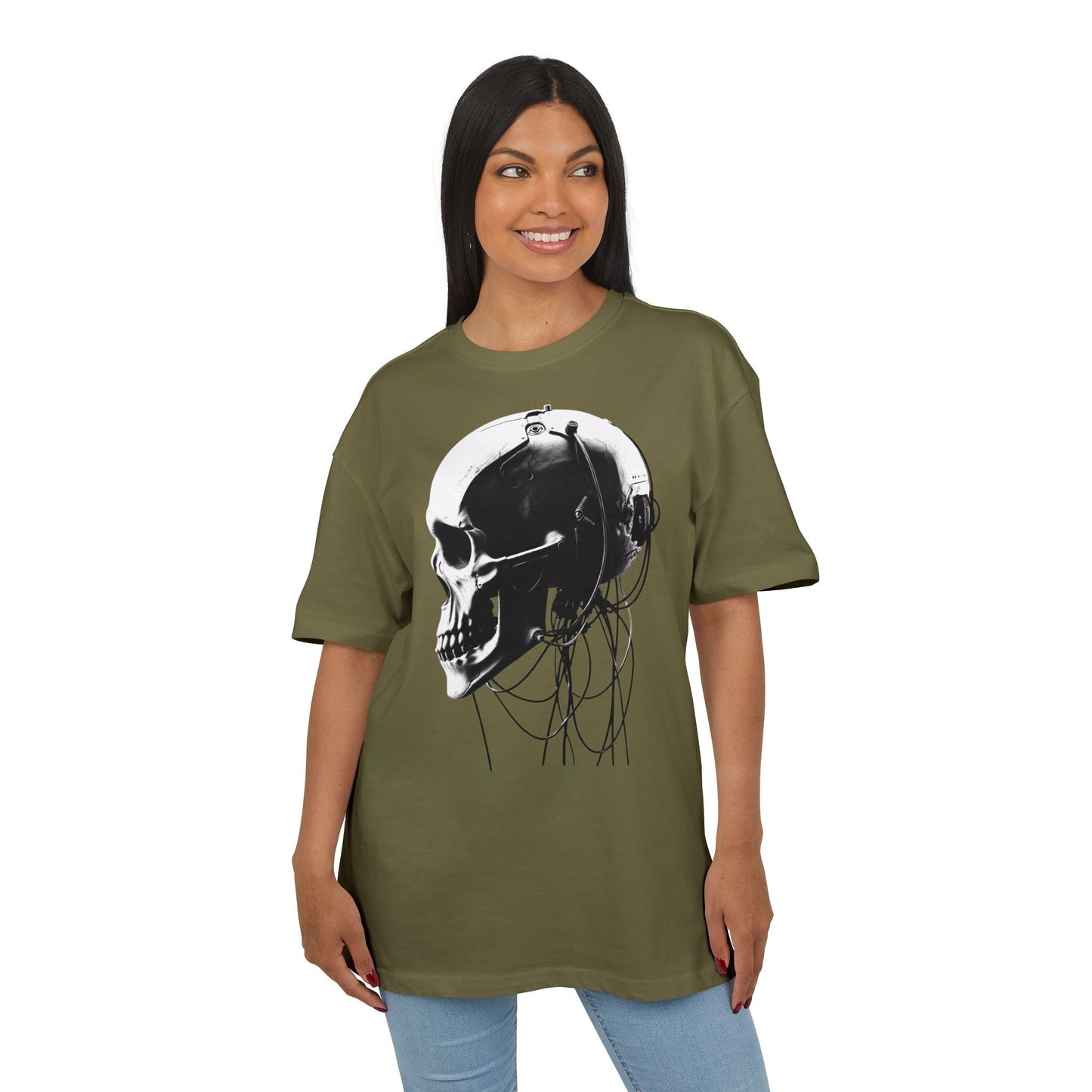 Unisex Skull Graphic Oversize Tee - Bold, Edgy Style for Casual Wear