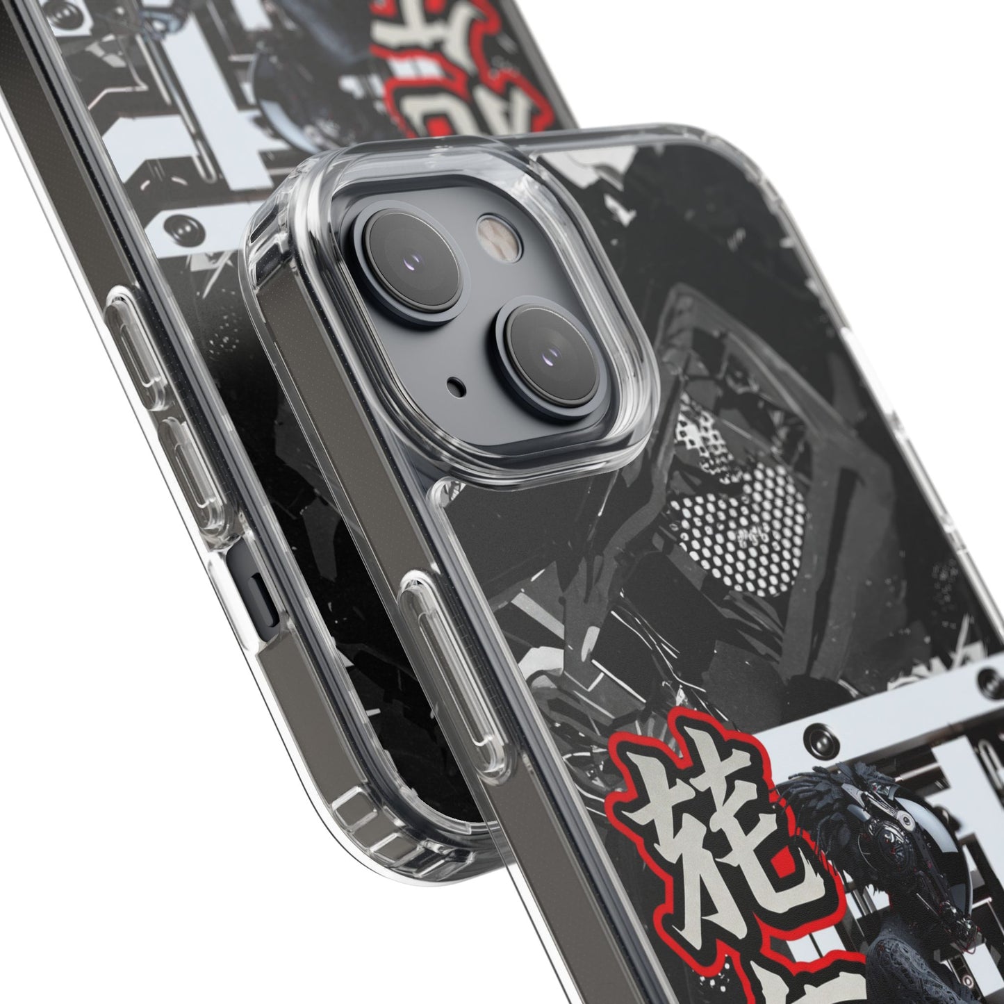Clear Phone Case with Stylish Graphic Design for Tech Enthusiasts