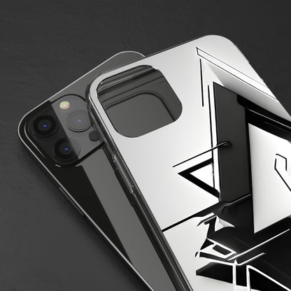 Clear Phone Case with Abstract Edgy Design Print