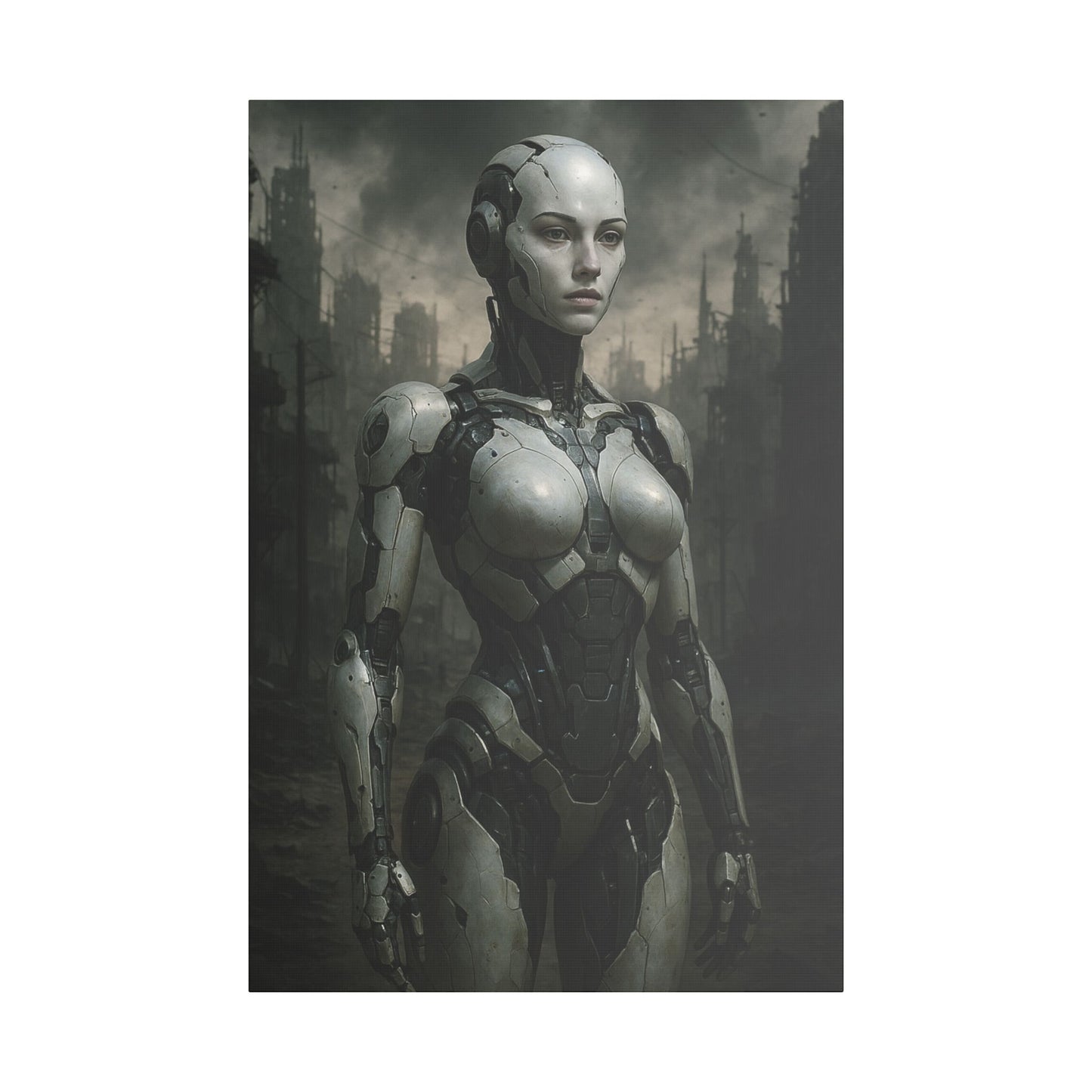 Futuristic Robot Art Canvas Print, Sci-Fi Home Decor, Modern Wall Art, Tech-Inspired Artwork, Gift for Tech Lovers