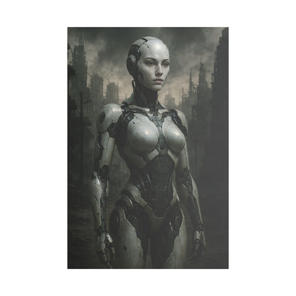 Futuristic Robot Art Canvas Print, Sci-Fi Home Decor, Modern Wall Art, Tech-Inspired Artwork, Gift for Tech Lovers