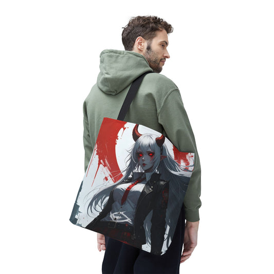 Gothic Anime Tote Bag | Stylish AOP Design | Perfect for Shopping, Gifts, Casual Use, Halloween, Cosplay