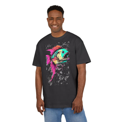 Vibrant Fish Graphic Tee for Casual Style, Summer Wear, Beach Vibes, Gift for Fishing Enthusiasts, Unique Unisex Heavy Oversize Tee