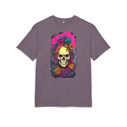 Skull Floral Oversize Tee - Graphic T-Shirt for Halloween, Festival Wear, Unisex Casual, Unique Gift