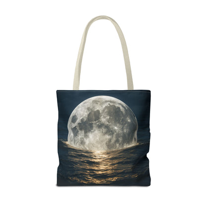 Moonlit Ocean Tote Bag - Night Sky, Beach, Stylish, Eco-Friendly, Great Gift for Friends, Perfect for Travel, Shopping