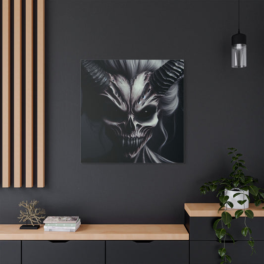 Gothic Wall Art, Demon Canvas, Creepy Decor, Dark Aesthetic Artwork, Spooky Home Decor, Halloween Art