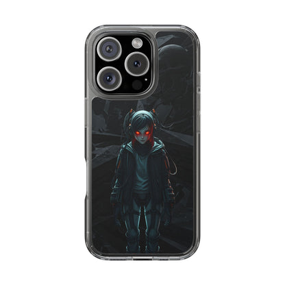 Futuristic Clear Phone Case with Cyberpunk Design - Edgy and Stylish
