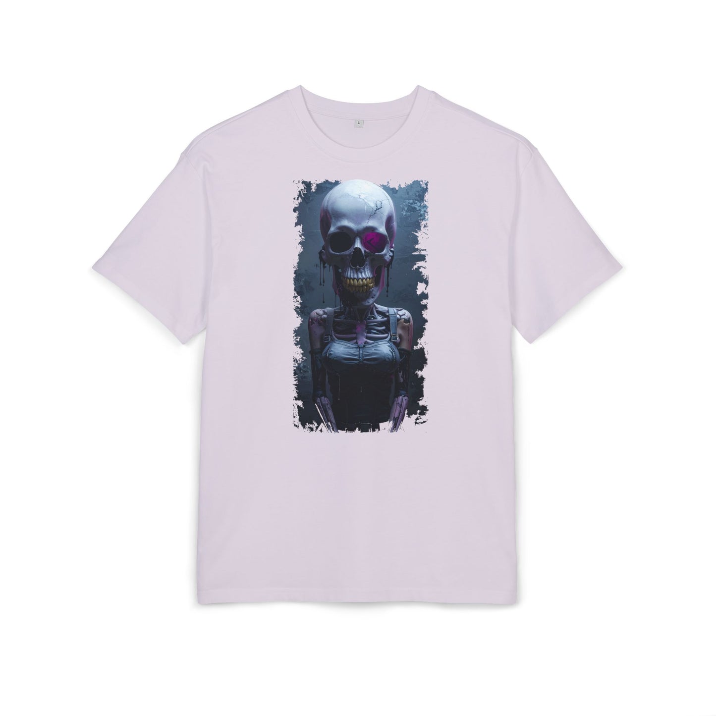 Unisex Heavy Oversize Tee with Skeleton Graphic, Spooky Halloween T-shirt, Casual Graphic Tee, Skeleton Art Shirt, Unisex Halloween Apparel