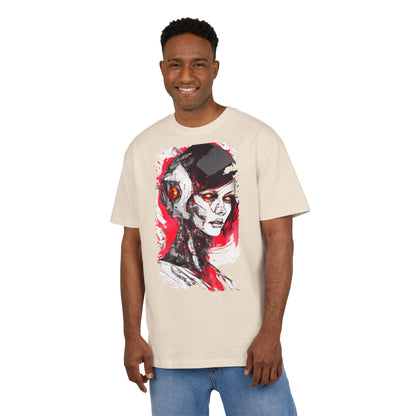 Cyberpunk-Inspired Unisex Heavy Oversize Tee | Graphic Tee, Streetwear, Gift for Gamers, Unique Fashion, Modern Art Apparel