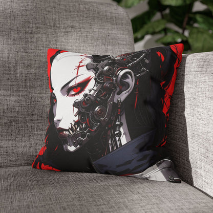 Futuristic Anime Style Pillowcase, Cyberpunk Decor, Gift for Anime Lovers, Home Accessories, Housewarming Present, Cozy Bedroom