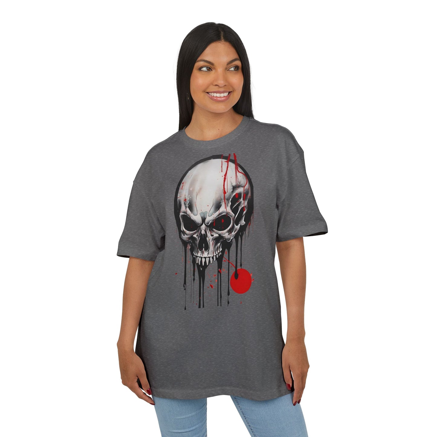 Gothic Skull Oversized Tee - Trendy Streetwear for Music Lovers, Grunge Style, Halloween Costume, Alternative Fashion, Graphic Tee