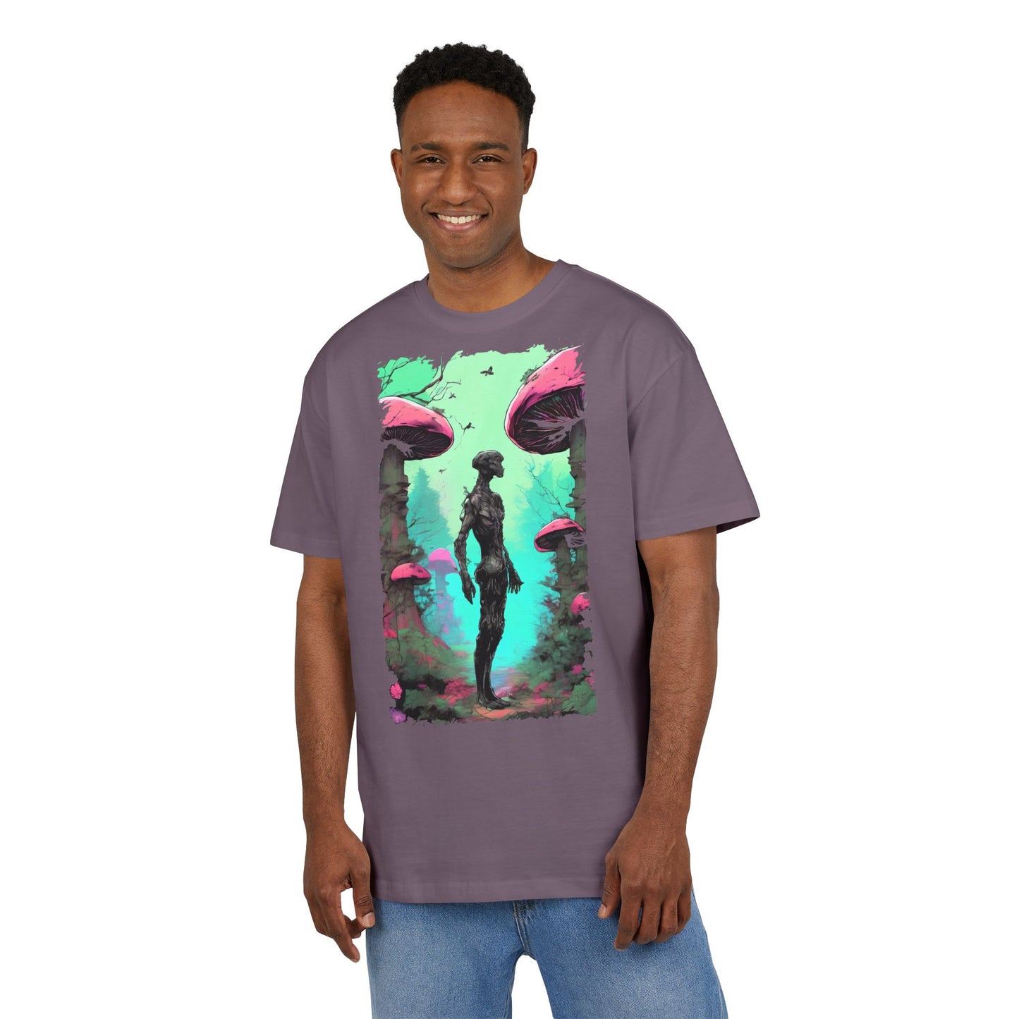 Psychedelic Mushroom Tee, Unisex Oversize Shirt, Trendy Graphic T-shirt, Casual Wear, Festival Attire, Unique Gifts