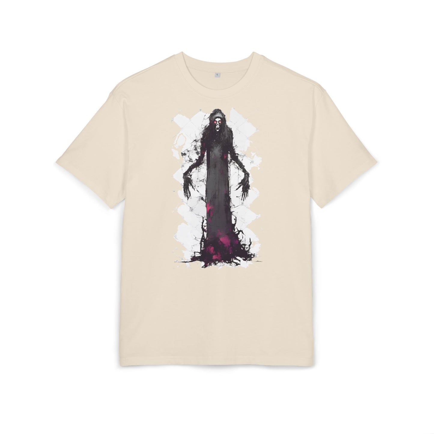 Eerie Spirit Unisex Heavy Oversize Tee, Halloween Costume T-Shirt, Casual Graphic Shirt, Gothic Tee, Spooky Art Apparel