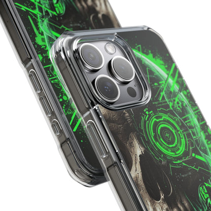 Skull Graphic Phone Case - Magnetic Clear Impact Cases, Skull Design, Unique Phone Protection, Edgy Gift for Tech Lovers