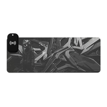 LED Gaming Mouse Pad with Wireless Charging - Cyberpunk Design, Perfect for Gamers