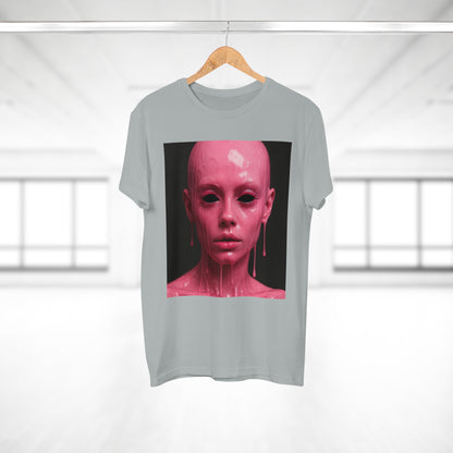 Artistic Pink Melting Face T-Shirt - Trendy Graphic Tee, Unique Gift, Statement Apparel, Festival Wear, Occasional Fashion, Street Style