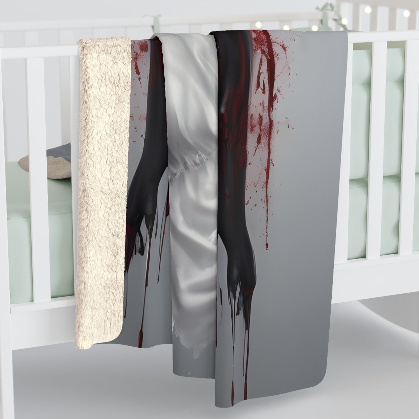 Sherpa Fleece Blanket with Dark Horror Gothic Design