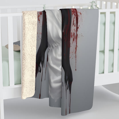 Sherpa Fleece Blanket with Dark Horror Gothic Design
