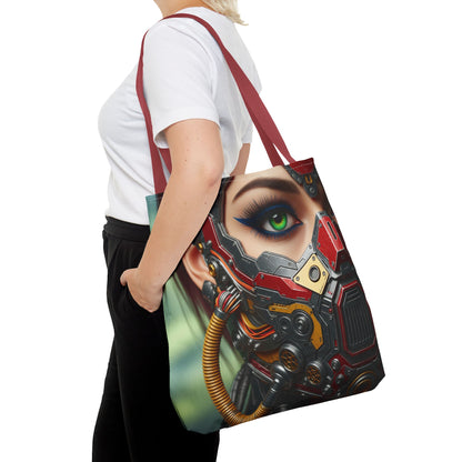 Futuristic Cybernetic Tote Bag, Eco-Friendly Shopper, Tech Enthusiast Gift, Fashionable Carryall, Sci-Fi Lovers Accessory