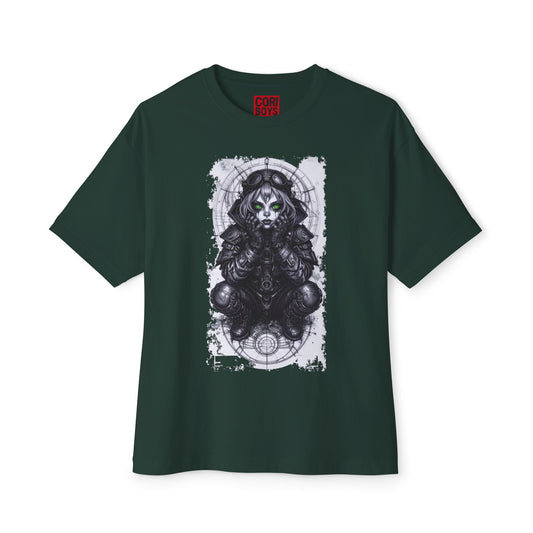 Gothic Graphic Unisex Boxy Tee - Oversized White T-Shirt for Alternative Fashion, Casual Wear, Gift for Festivals, Streetwear
