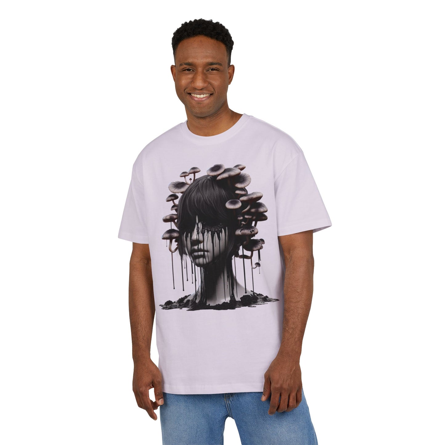 Mystical Mushroom Graphic Unisex Heavy Oversize Tee