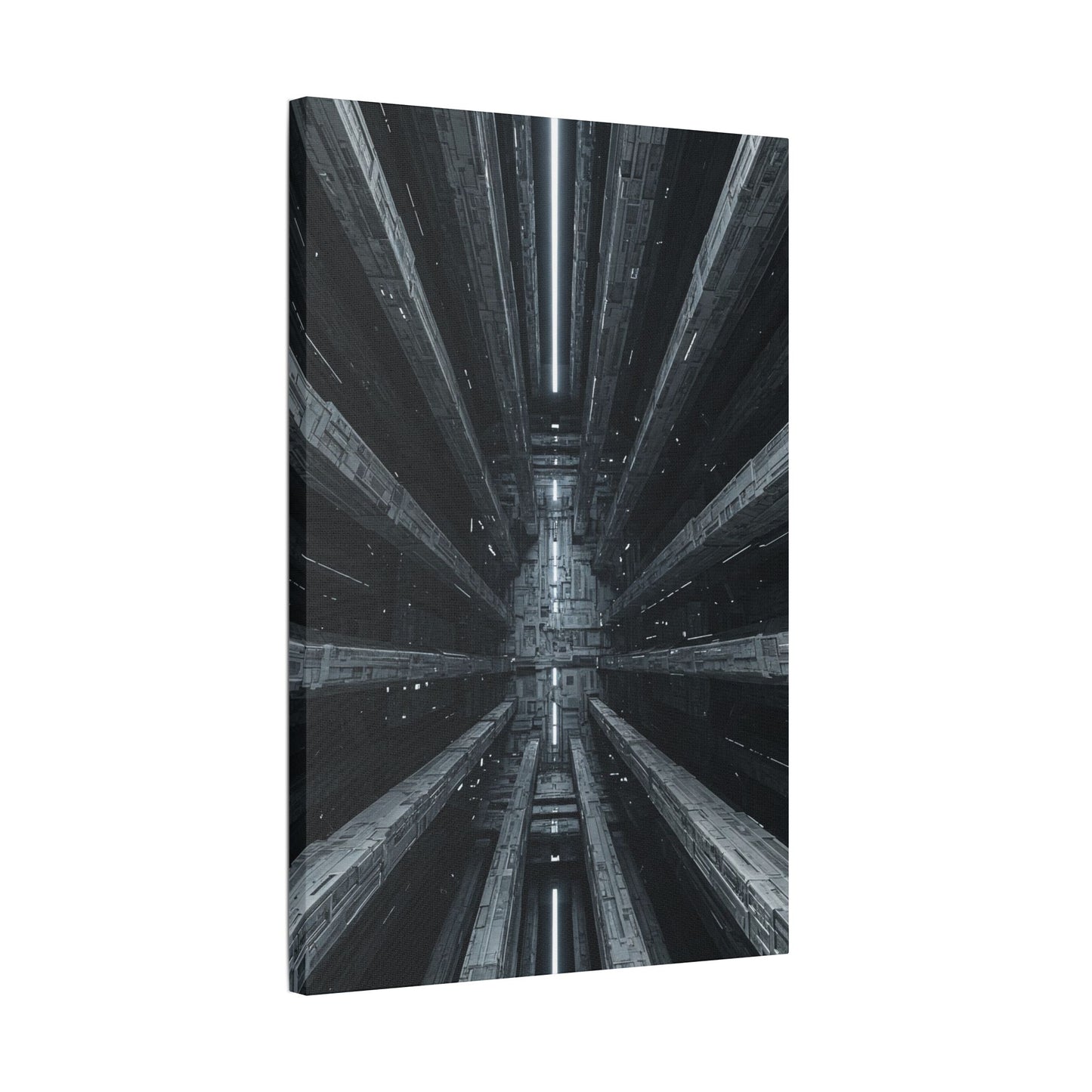 Futuristic Stretched Canvas Art, Modern Wall Decor, Sci-Fi Artwork, Perfect for Home or Office, Unique Gift Idea, Abstract Design