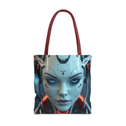 Futuristic Robot Tote Bag | Cyberpunk Style, Eco-Friendly Carryall, Gift for Tech Lovers, Computer Bag, Fashion Statement