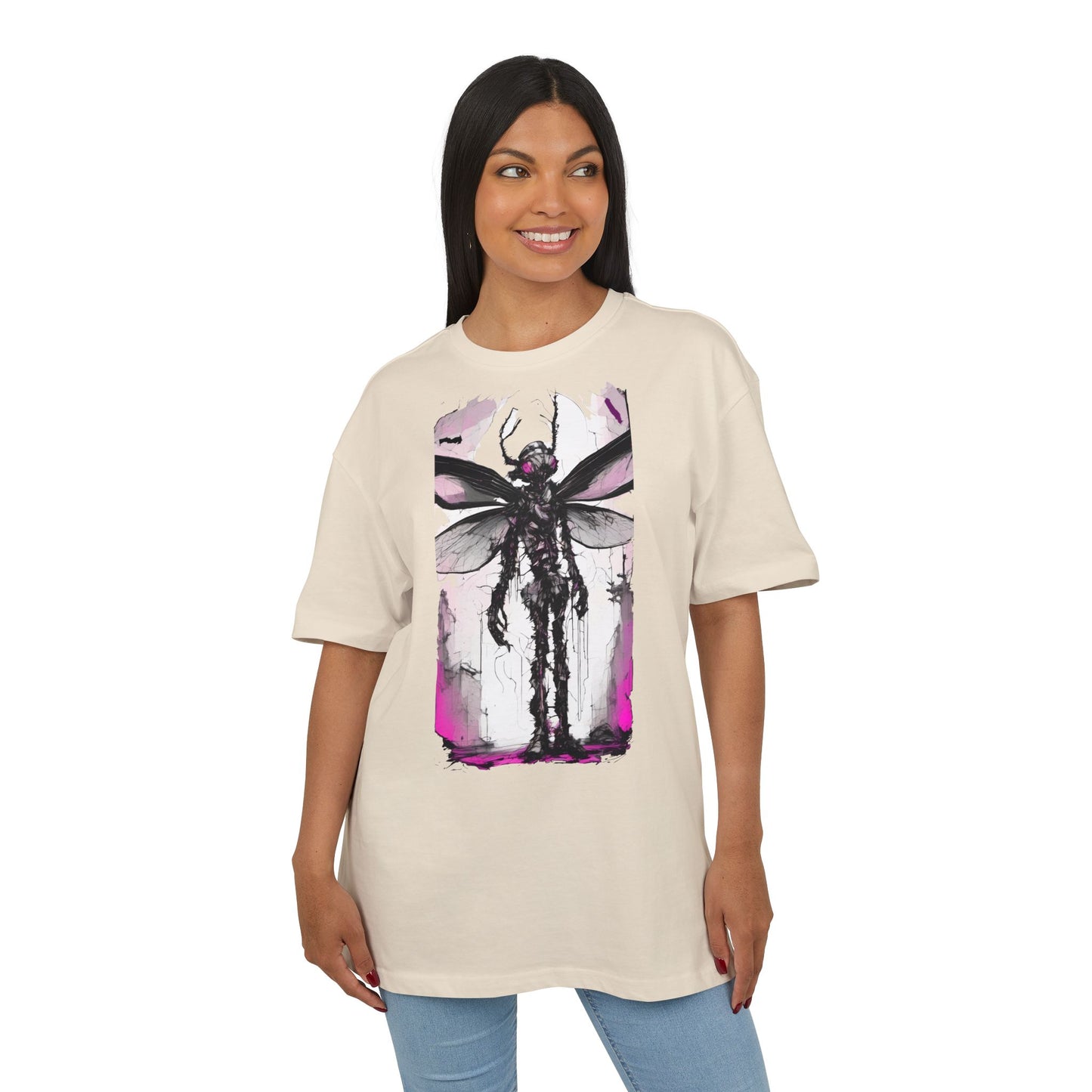 Edgy Artistic Oversize Tee, Graphic Tee, Unisex Shirt, Casual Wear, Statement Piece, Gift for Art Lovers