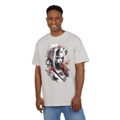 Artistic Unisex Heavy Oversize Tee - Bold Floral Graphics