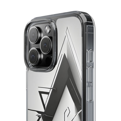 Clear Phone Case with Abstract Edgy Design Print
