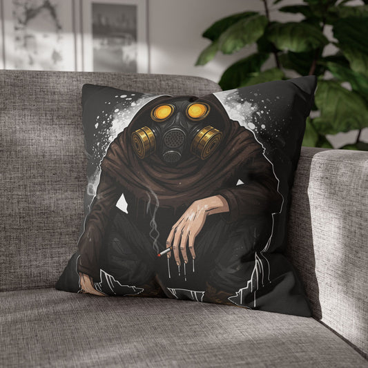 Gothic Gas Mask Pillowcase - Unique Home Decor, Edgy Throw Pillow, Gifts for Sci-Fi Fans, Alternative Room Style, Men’s Bedroom Decor