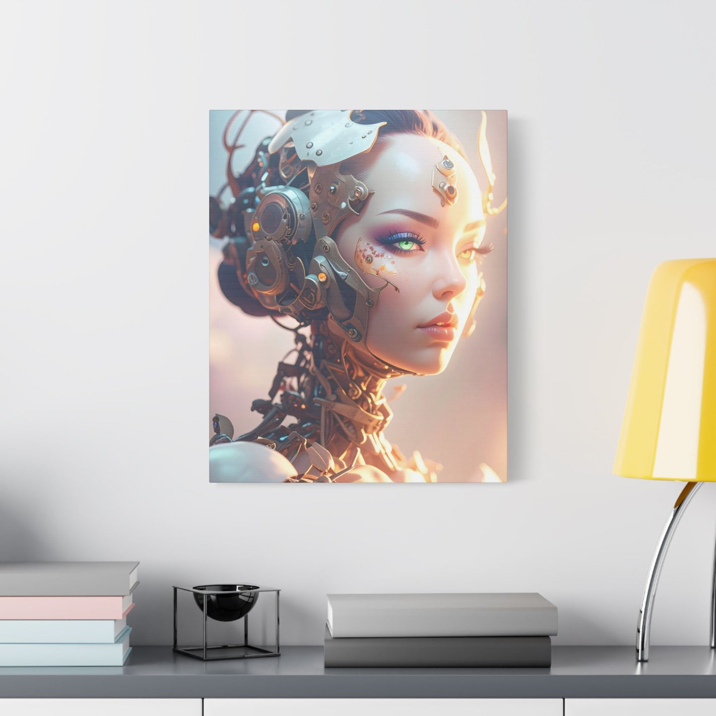 Satin Canvas Art Print, Modern Home Decor, Robot Artwork, Tech-Inspired Wall Art, Unique Gift for Tech Lovers