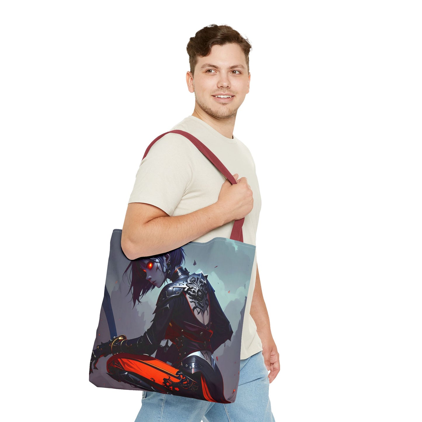 Edgy Graphic Tote Bag, Stylish Tote for Everyday Use, Unique Shopper Bag, Gift for Anime Lovers, Art-Inspired Eco-Friendly Tote