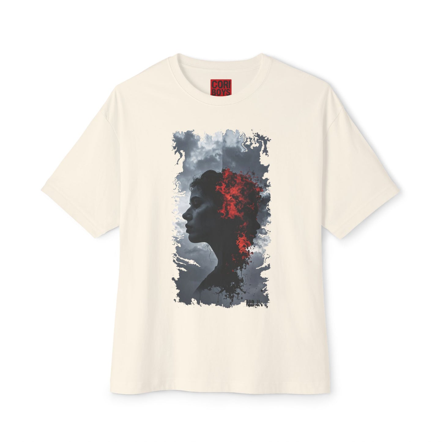 Stylish Oversized Boxy Tee with Artistic Profile Design, Casual Streetwear, Graphic T-shirt, Gift for Art Lovers, Everyday Comfort