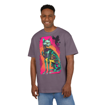 Vibrant Cat Art Tee, Unisex Oversized T-Shirt, Colorful Pet Lover Gift, Unique Graphic Shirt, Casual Everyday Wear