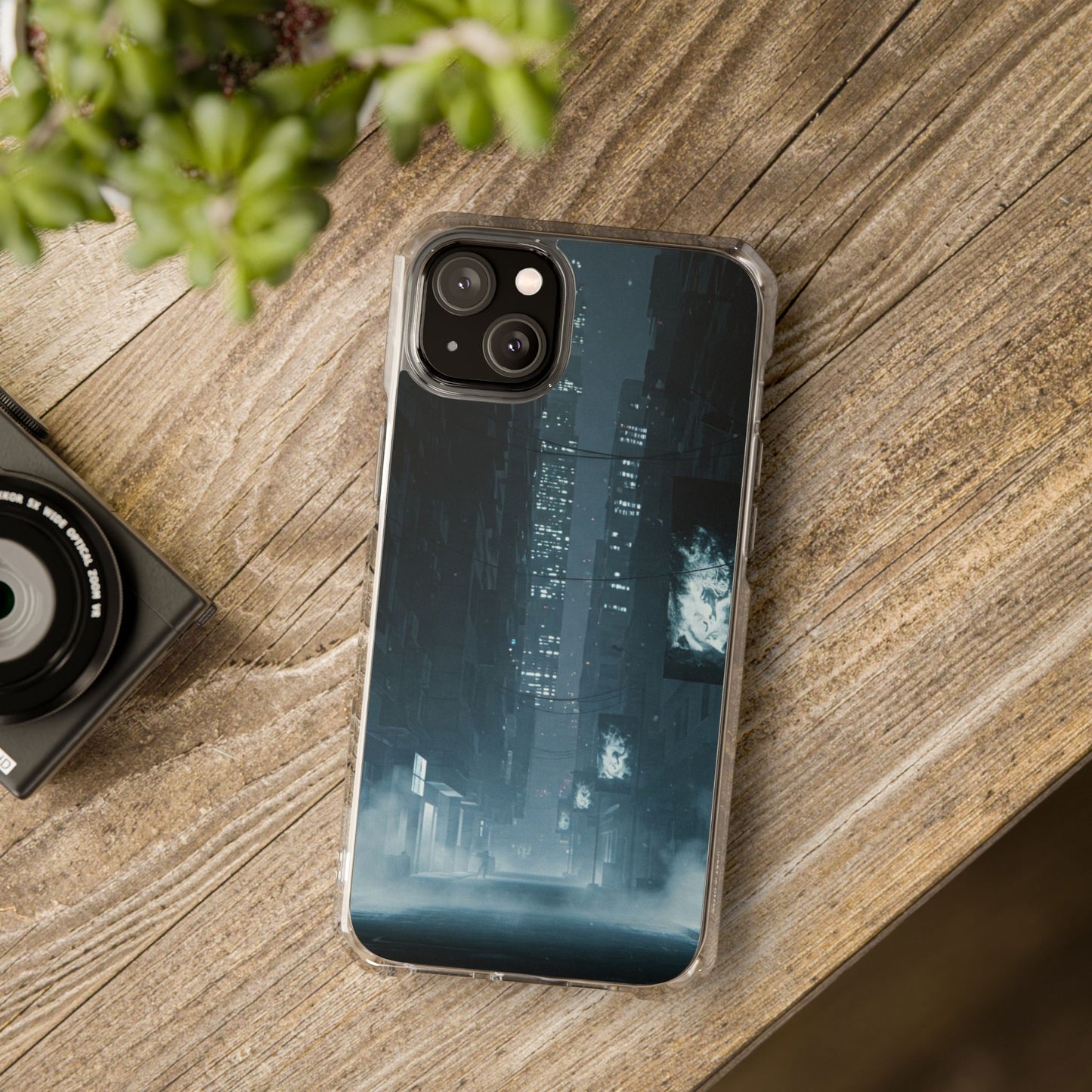 Magnetic Clear Impact Cases for Phones | Urban Nightscape Design | Unique Phone Accessories, Gift for Tech Lovers, Protective Cases