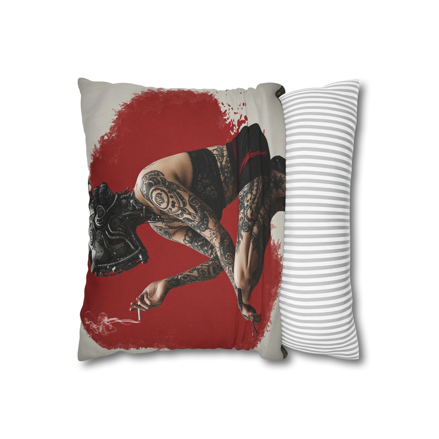 Edgy Tattoo Art Pillowcase | Boho Decor, Home Accent, Gift for Her, Trendy Cushion, Festival Style