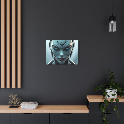 Futuristic Robot Art Canvas Print, Sci-Fi Wall Decor, Modern Home Artwork, Tech-Inspired Gift, Unique Living Room Accent