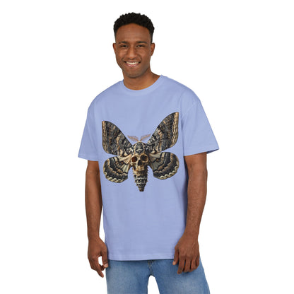 Unisex Oversize Tee with Skull Moth Design - Edgy Graphic Shirt
