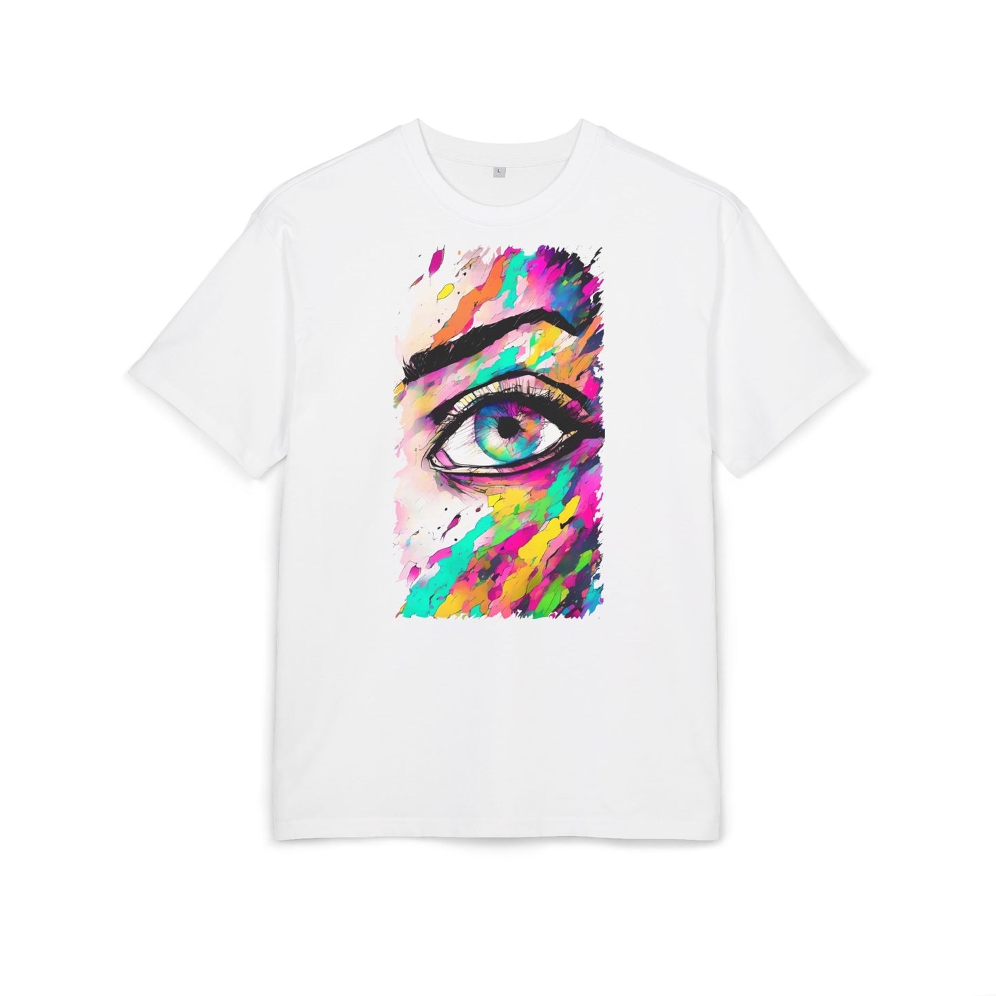 Colorful Eye Graphic Unisex Heavy Oversize Tee, Artistic T-Shirt, Casual Wear, Gift for Art Lovers, Streetwear Trends, Vibrant Style