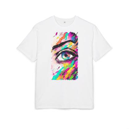 Colorful Eye Graphic Unisex Heavy Oversize Tee, Artistic T-Shirt, Casual Wear, Gift for Art Lovers, Streetwear Trends, Vibrant Style