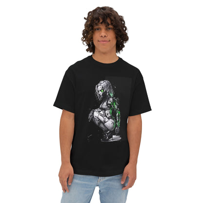 Cyberpunk-Inspired Unisex Oversized Tee, Streetwear T-Shirt, Graphic Tee for Art Lovers, Casual Wear, Unique Gift