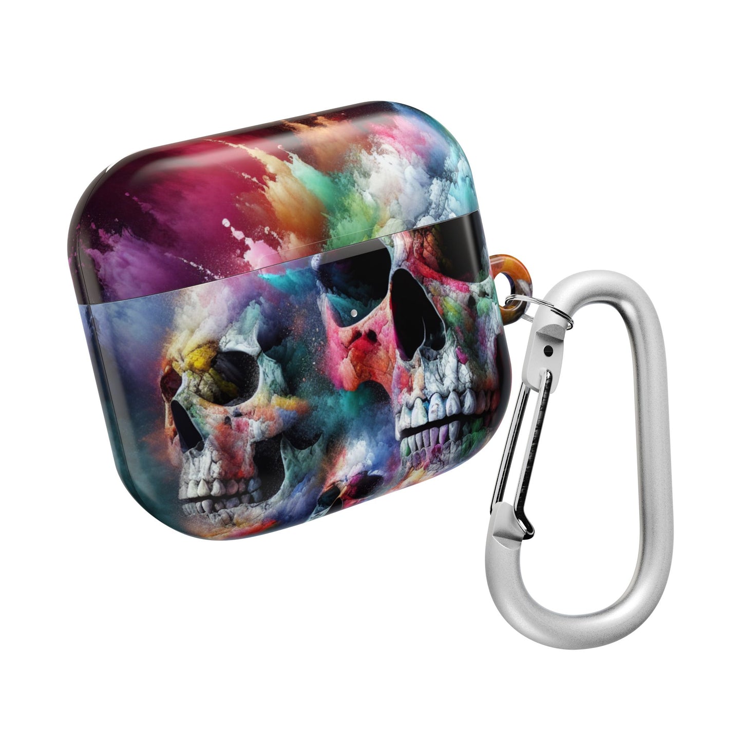 Colorful Skull AirPod Case, Unique Airpod Cover for Music Lovers, Trendy Skull Accessories, Gift for Teens, Halloween Tech Gear