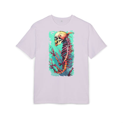 Colorful Skeleton Art Unisex Heavy Oversize Tee | Graphic Tee, Skeleton Shirt, Artsy Gift, Halloween Apparel, Trendy Streetwear